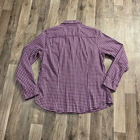 Eddie Bauer Purple Plaid Button Down Shirt Long Sleeve Size Large - Picture 2 of 5